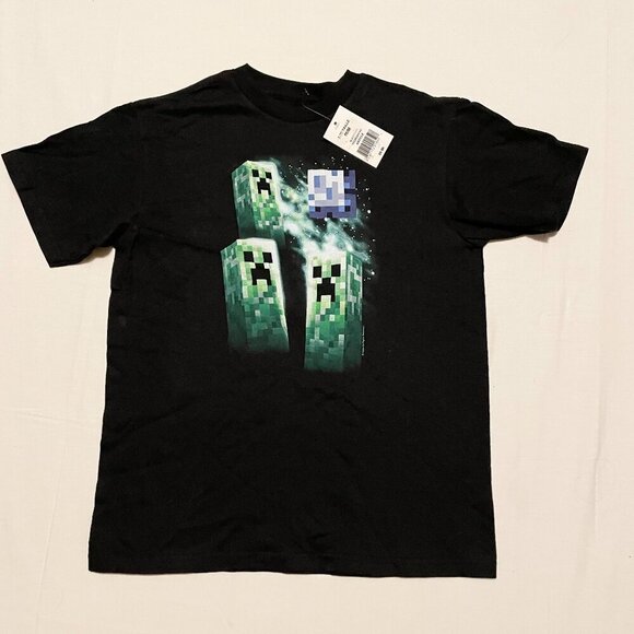 Minecraft Three Creeper Moon Kids Boys Size Medium Tshirt Game Shirt - Picture 15 of 16